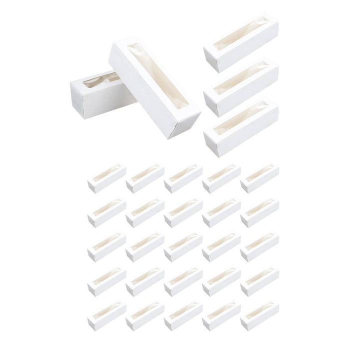 30 Pcs Kraft Paper Window Boxes with Clear Plastic Window for Gift Packaging