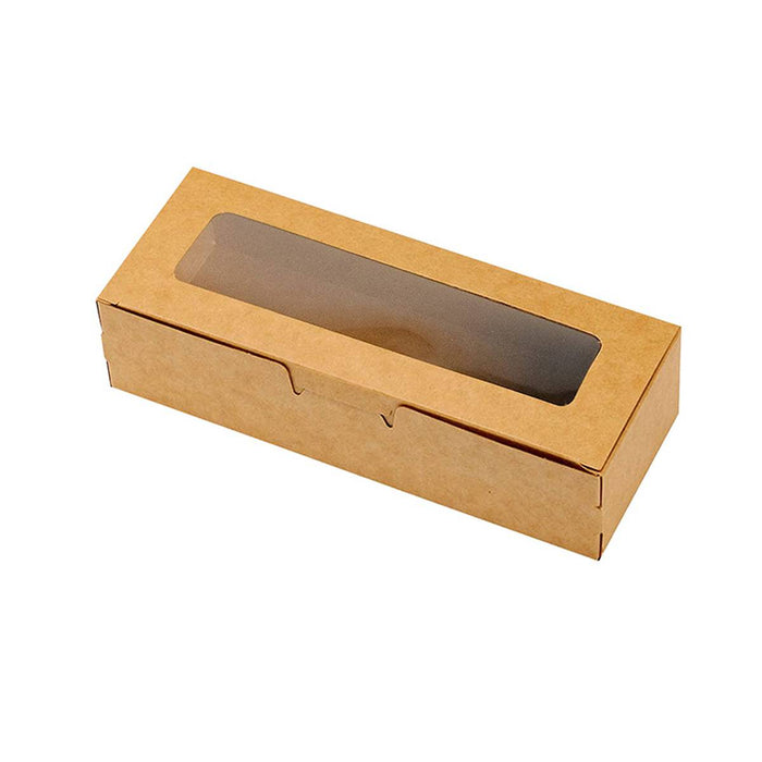 30 Pcs Kraft Paper Window Boxes with Clear Plastic Window for Gift Packaging