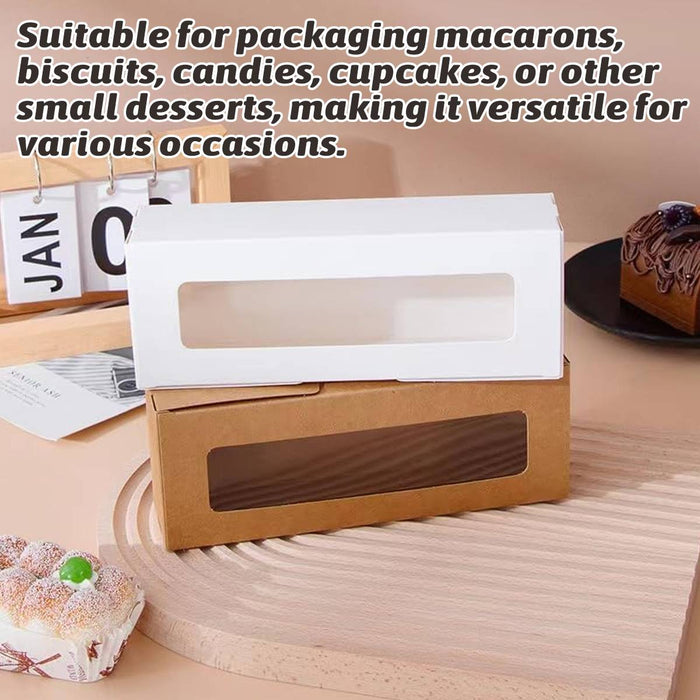 30 Pcs Kraft Paper Window Boxes with Clear Plastic Window for Gift Packaging