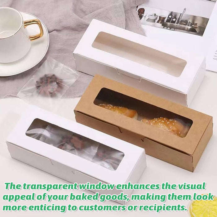 30 Pcs Kraft Paper Window Boxes with Clear Plastic Window for Gift Packaging