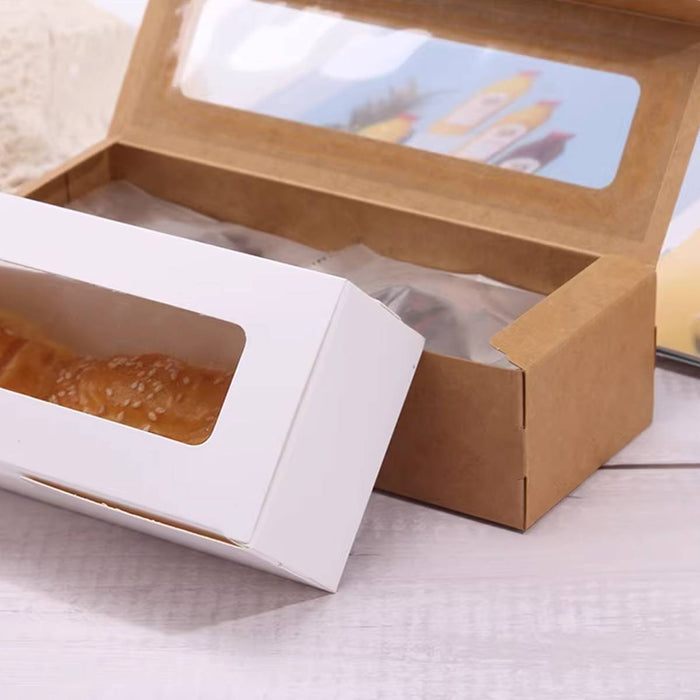 30 Pcs Kraft Paper Window Boxes with Clear Plastic Window for Gift Packaging