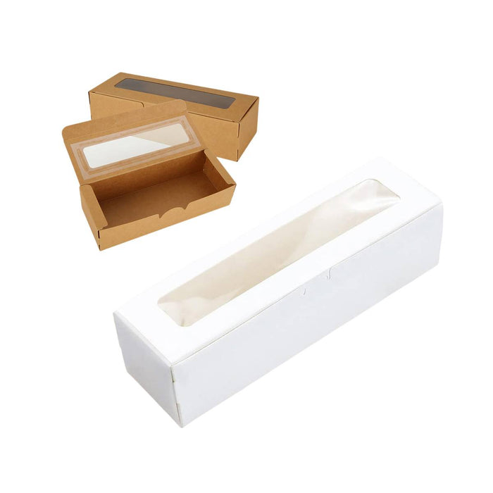 30 Pcs Kraft Paper Window Boxes with Clear Plastic Window for Gift Packaging