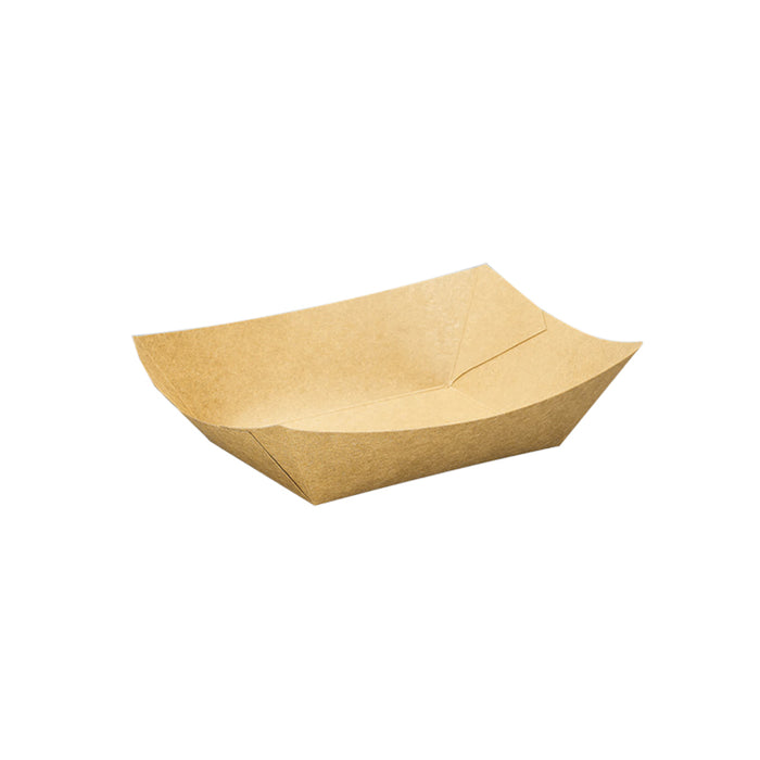 Kraft Paper Boat Trays Biodegradable Grease-Resistant Food Serving Trays in 4 Sizes