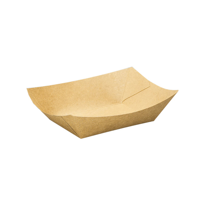 Kraft Paper Boat Trays Biodegradable Grease-Resistant Food Serving Trays in 4 Sizes
