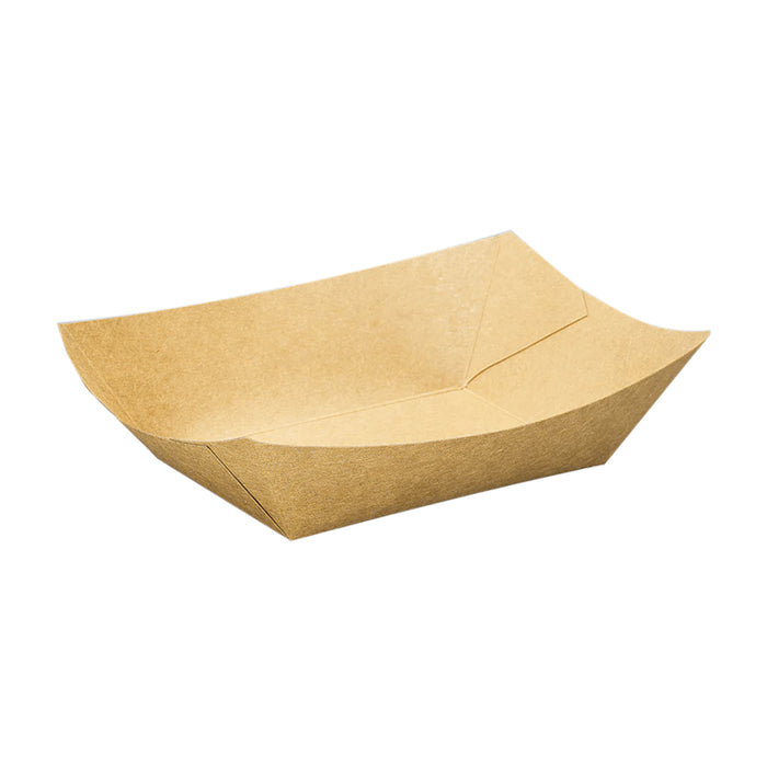 Kraft Paper Boat Trays Biodegradable Grease-Resistant Food Serving Trays in 4 Sizes