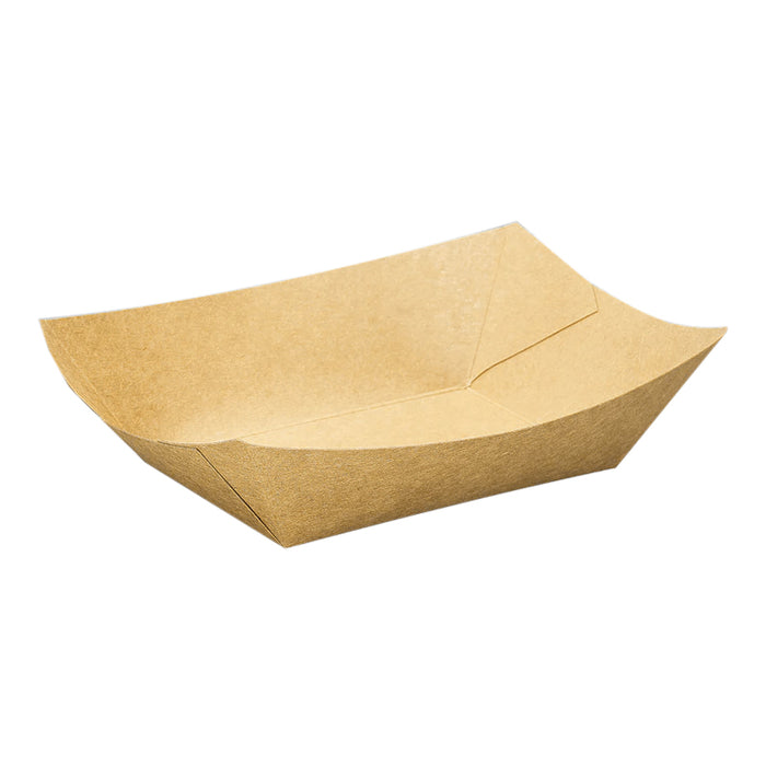 Kraft Paper Boat Trays Biodegradable Grease-Resistant Food Serving Trays in 4 Sizes
