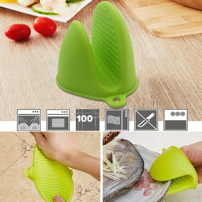 2Pcs Silicone Heat-Insulation Hand Gloves Anti-Skid Grip