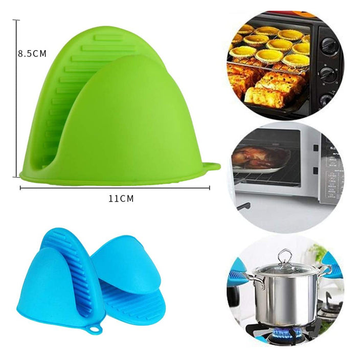 2Pcs Silicone Heat-Insulation Hand Gloves Anti-Skid Grip