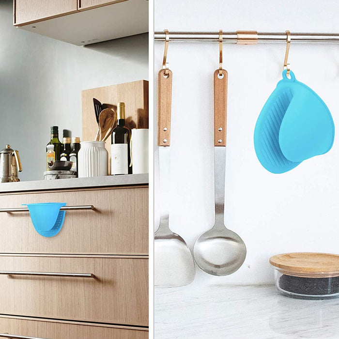 2Pcs Silicone Heat-Insulation Hand Gloves Anti-Skid Grip