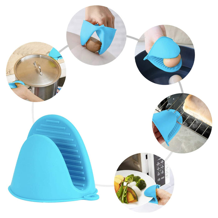 2Pcs Silicone Heat-Insulation Hand Gloves Anti-Skid Grip