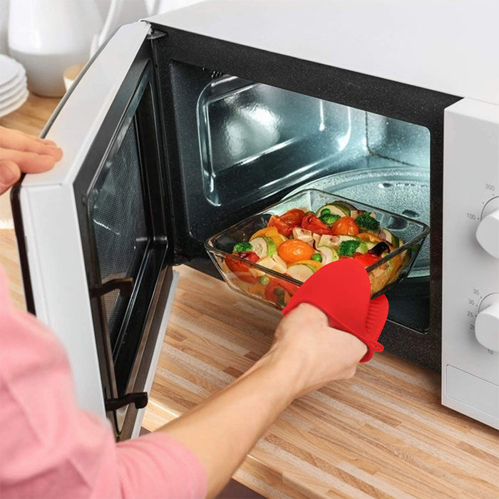 2Pcs Silicone Heat-Insulation Hand Gloves Anti-Skid Grip