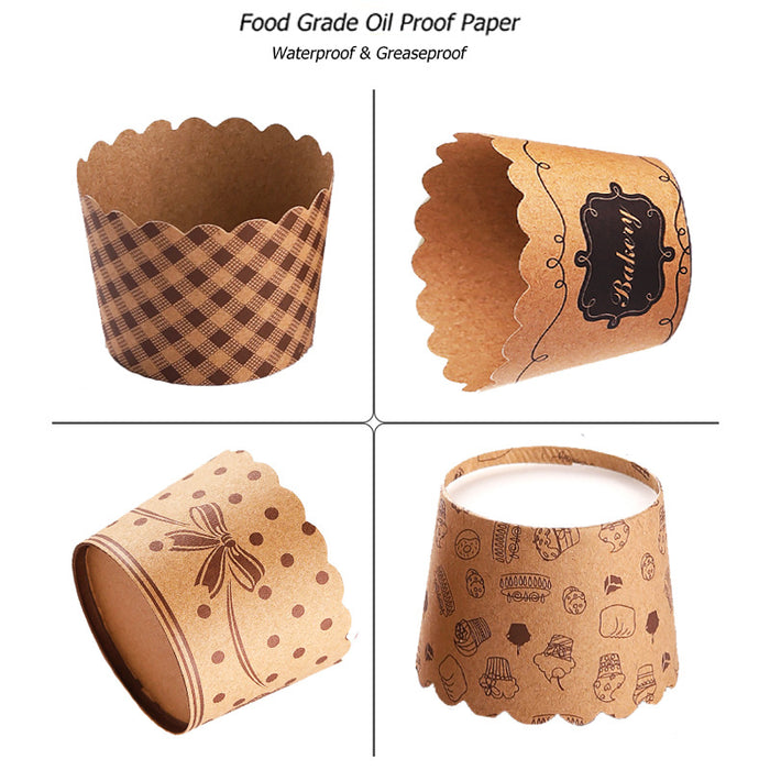 1000 Pcs Kraft Paper Cupcake Muffin Liners