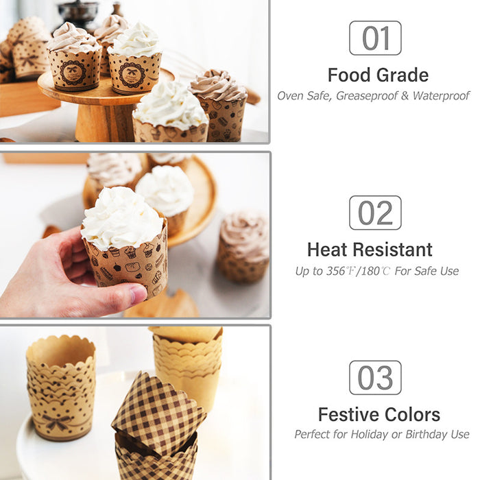 1000 Pcs Kraft Paper Cupcake Muffin Liners