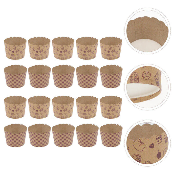 1000 Pcs Kraft Paper Cupcake Muffin Liners