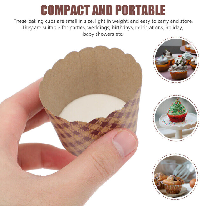 1000 Pcs Kraft Paper Cupcake Muffin Liners