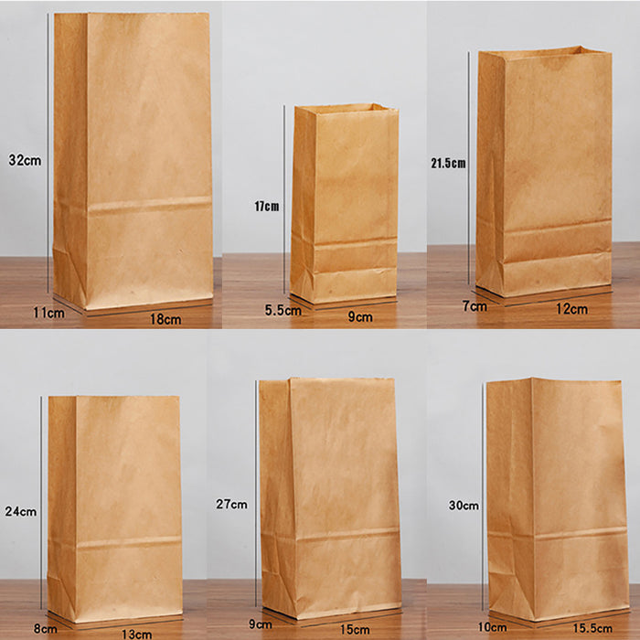 Brown Kraft Paper Bags Recyclable Biodegradable Food Safe