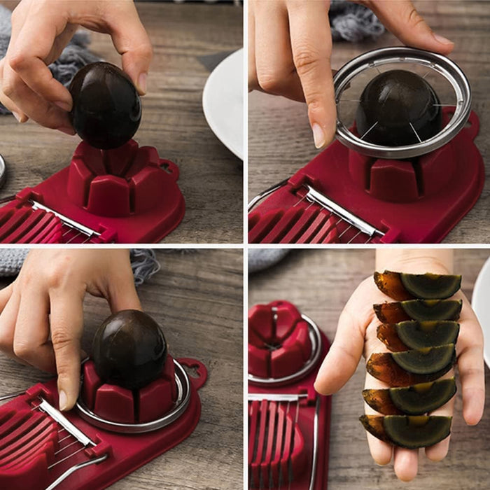 5 Pcs Two in One Egg Slicer Set with Stainless Steel Wires
