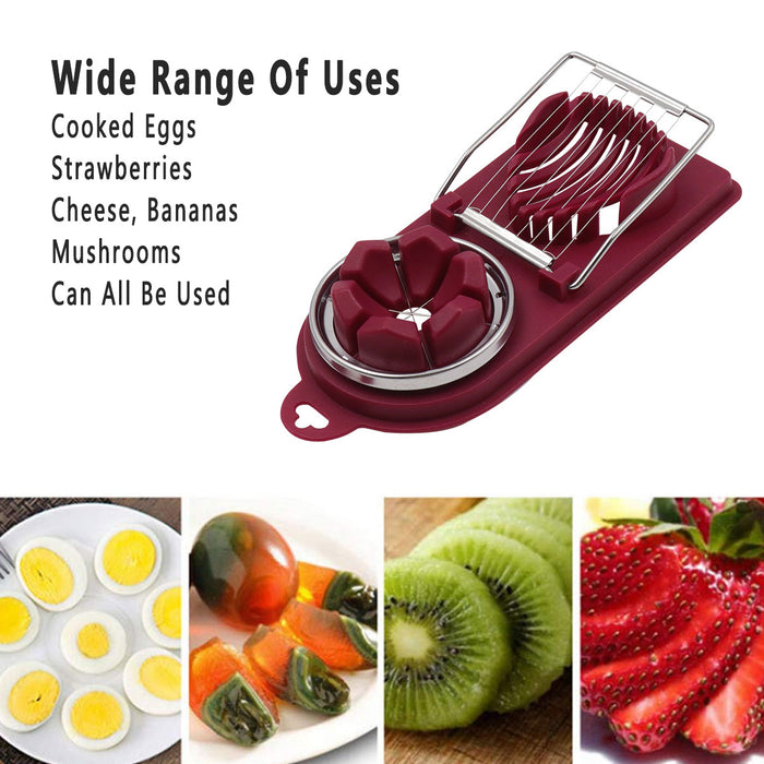5 Pcs Two in One Egg Slicer Set with Stainless Steel Wires