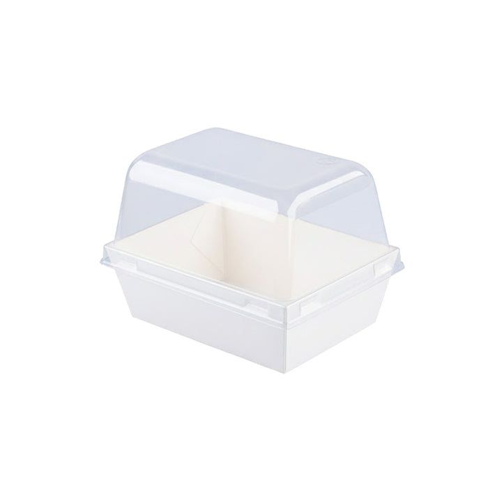 100 Pcs Clear Dessert Packaging Boxes with Insert Tray for Cupcakes in 2 Sizes