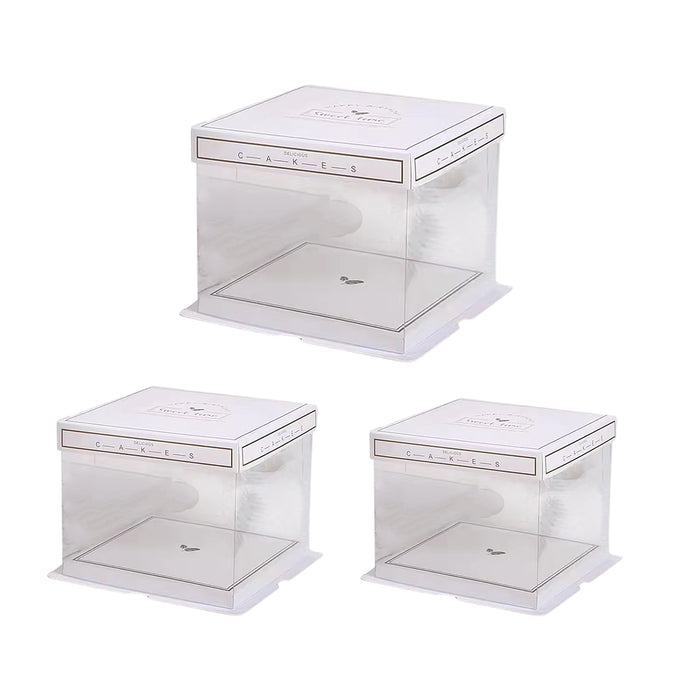 10 Pcs Clear PET Cake Box with Transparent Window Food Safe