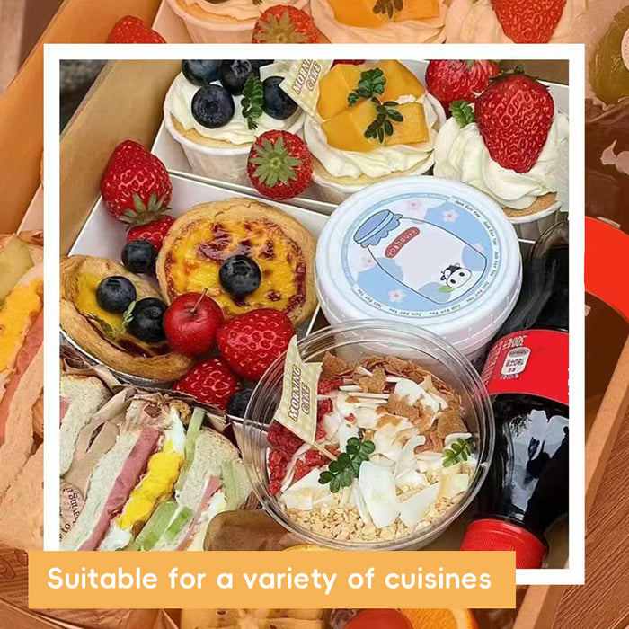 10 Pcs Food-Grade Kraft Paper Lunch Boxes for Outdoor Picnic in 3 Sizes