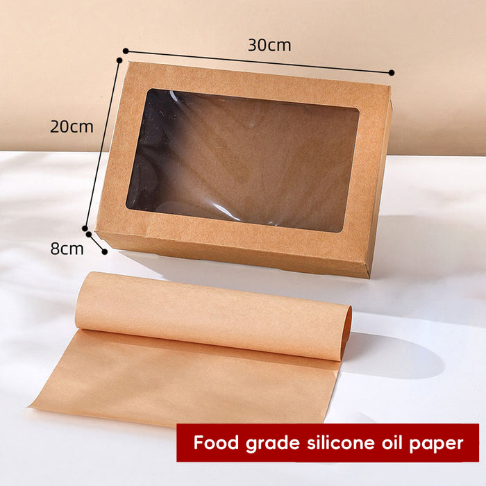 10 Pcs Food-Grade Kraft Paper Lunch Boxes for Outdoor Picnic in 3 Sizes