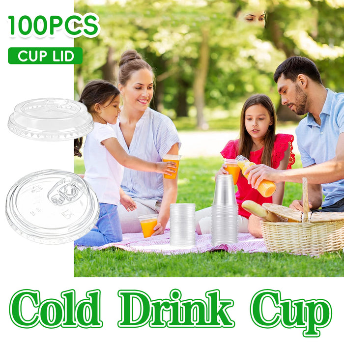 Disposable Cold Drink Cups with Lids Straws PET Clear 12oz 16oz 20oz
