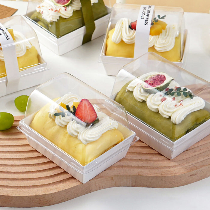 100 Pcs Clear Dessert Packaging Boxes with Insert Tray for Cupcakes in 2 Sizes