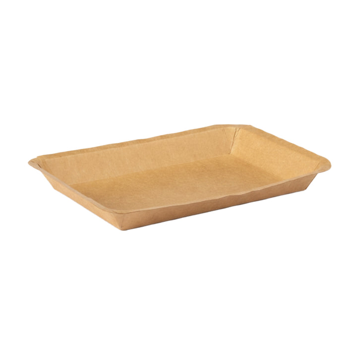 100 Pcs Kraft Paper Plates Water and Oil Resistant Rectangular