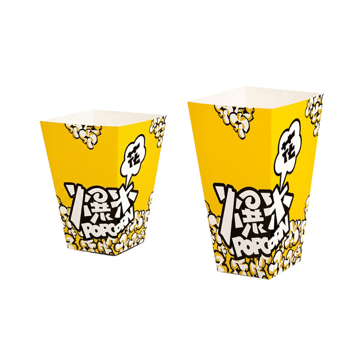 100 Pcs Oil-Proof Disposable Popcorn Snack Boxes in 2 Sizes
