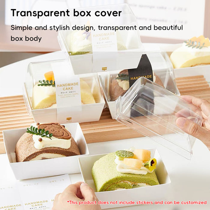 100 Pcs Clear Dessert Packaging Boxes with Insert Tray for Cupcakes in 2 Sizes