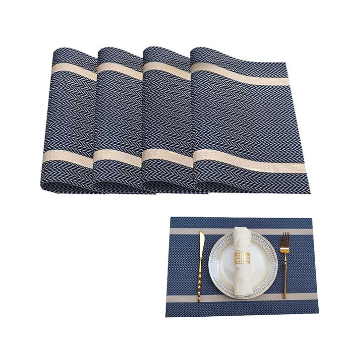 4pcs Anti-Skid Woven Placemat, Heat Resistant PVC Mat