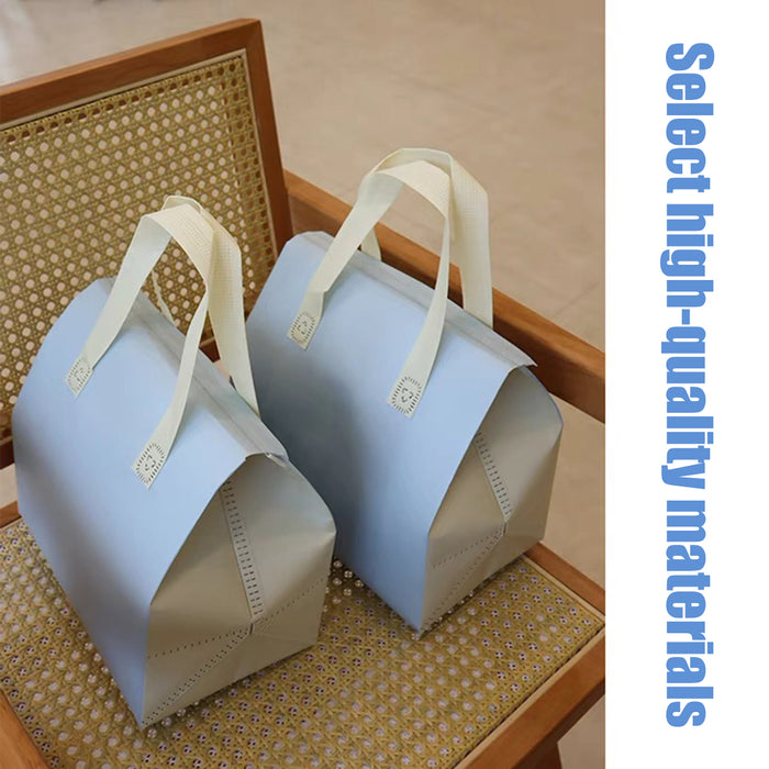 50 Pcs Thermal Insulated Carrier Bags for Milk Tea and Cake in Blue or Green