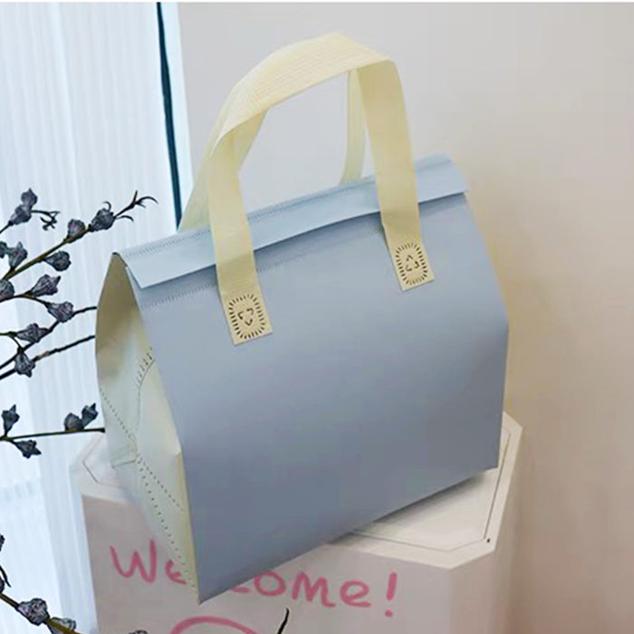 50 Pcs Thermal Insulated Carrier Bags for Milk Tea and Cake in Blue or Green