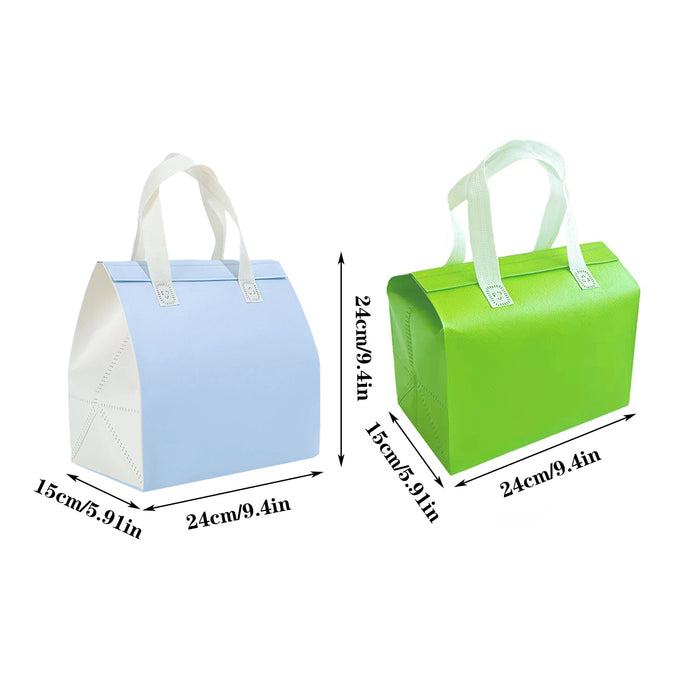 50 Pcs Thermal Insulated Carrier Bags for Milk Tea and Cake in Blue or Green
