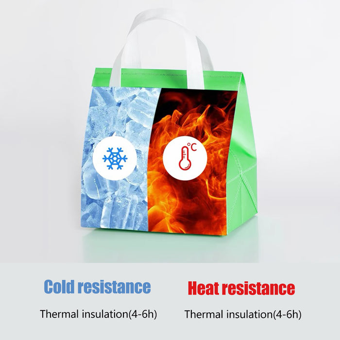 50 Pcs Thermal Insulated Carrier Bags for Milk Tea and Cake in Blue or Green