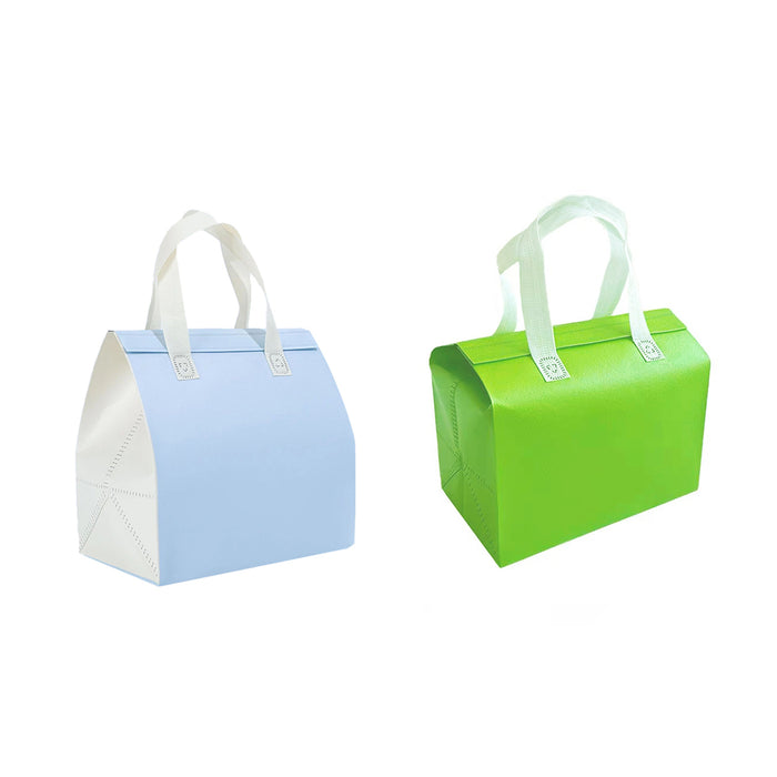50 Pcs Thermal Insulated Carrier Bags for Milk Tea and Cake in Blue or Green