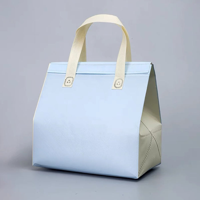 50 Pcs Thermal Insulated Carrier Bags for Milk Tea and Cake in Blue or Green