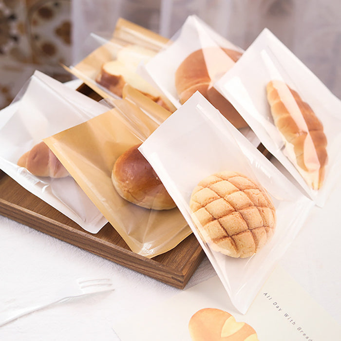 500 PCS Transparent Food Greaseproof Bag Sandwich Donut Bread Packaging Pouch