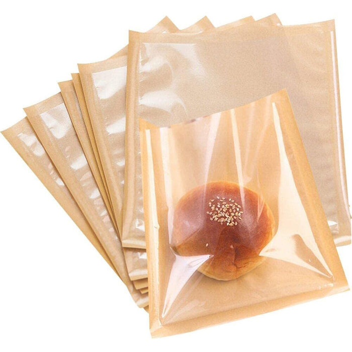 500 PCS Transparent Food Greaseproof Bag Sandwich Donut Bread Packaging Pouch