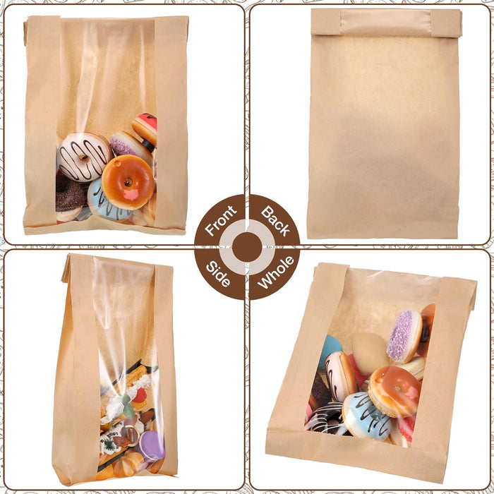 200 PCS Transparent Food Greaseproof Bags French Bread Baguette Packaging Pouch