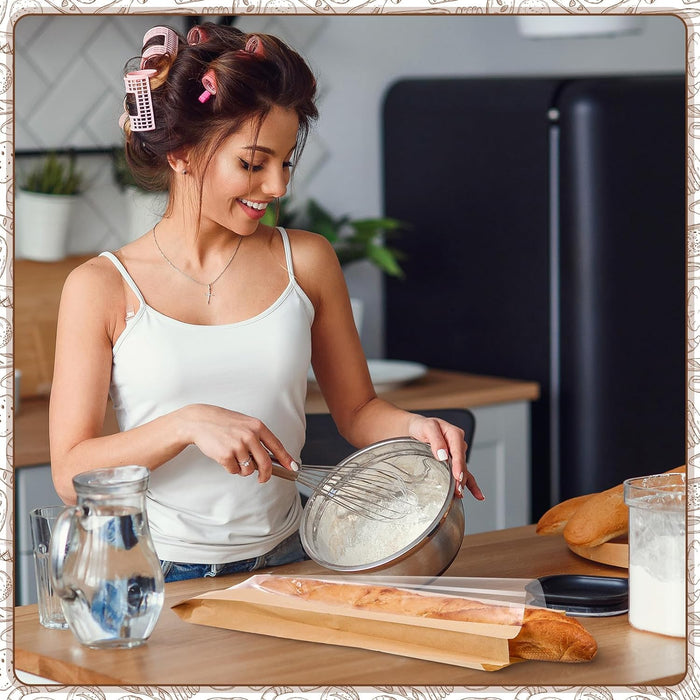 200 PCS Transparent Food Greaseproof Bags French Bread Baguette Packaging Pouch