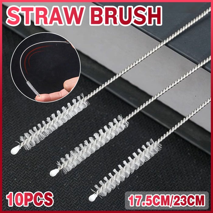 10 Pcs Nylon Straw Cleaning Brush Set 2 Sizes 17.5 cm / 23 cm