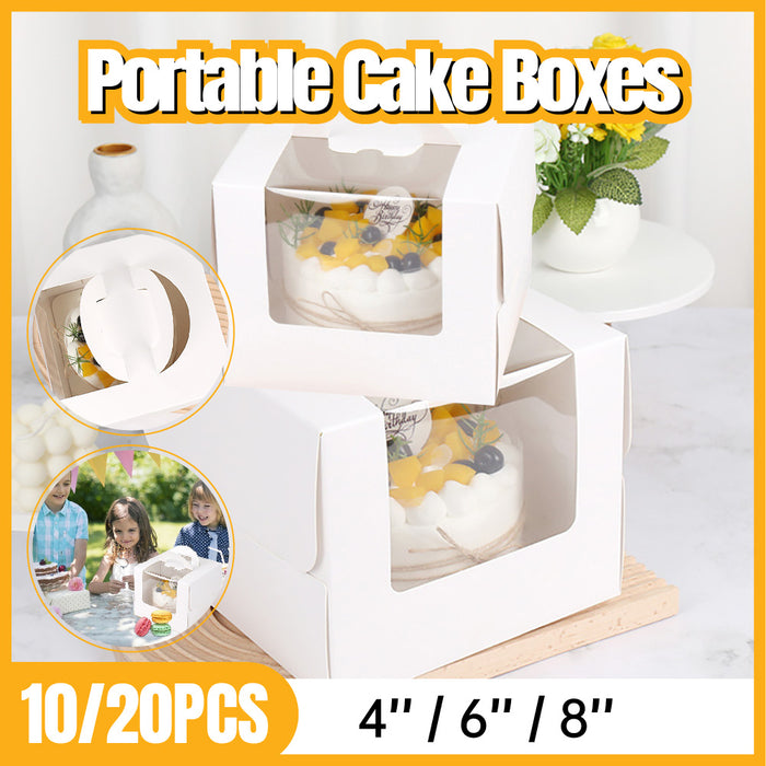 Portable Cake Box with Clear Window for Cakes and Cupcakes