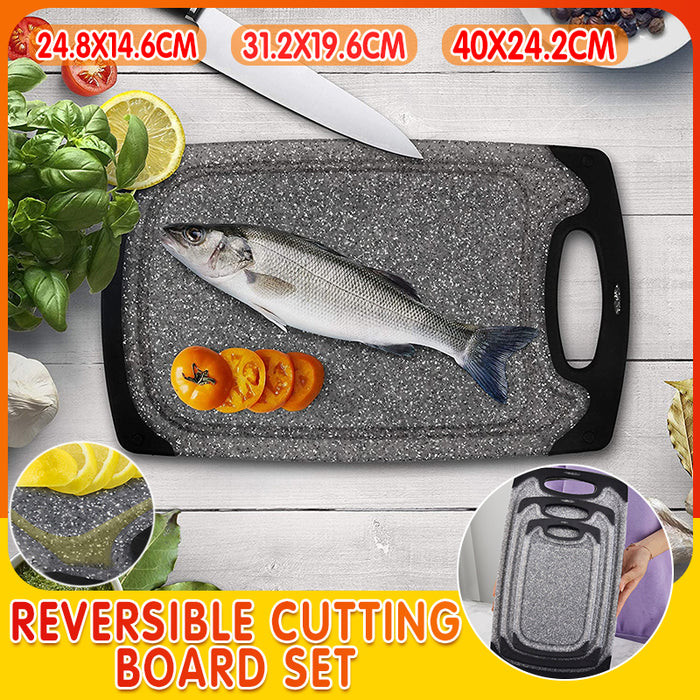 3PCS Marble Pattern Cutting Board Set Non-Slip BPA-Free