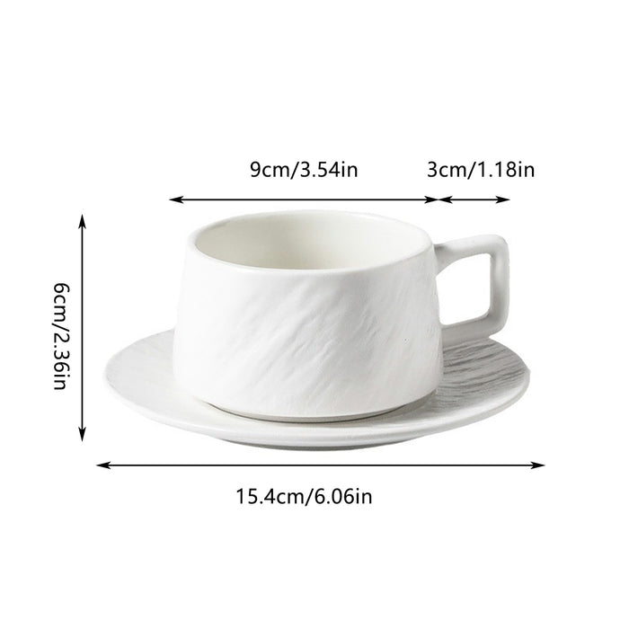 White Ceramic Coffee Cup with Saucer, 90x60mm