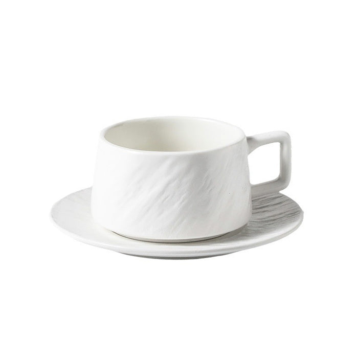 White Ceramic Coffee Cup with Saucer, 90x60mm