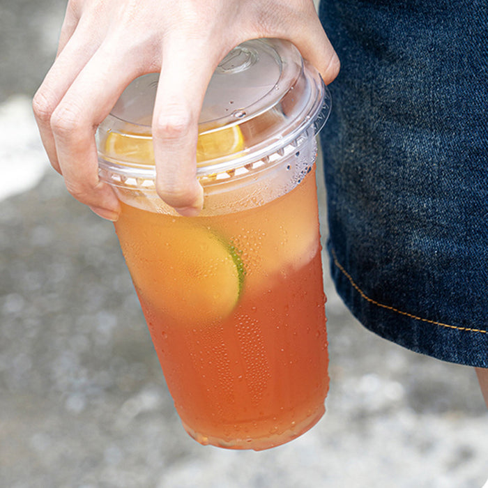 Disposable Cold Drink Cups with Lids Straws PET Clear 12oz 16oz 20oz