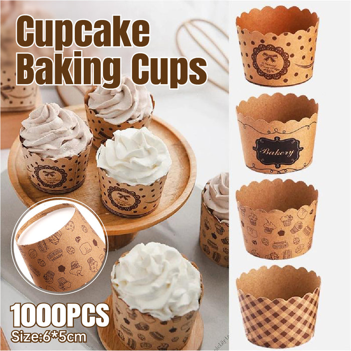 1000 Pcs Kraft Paper Cupcake Muffin Liners