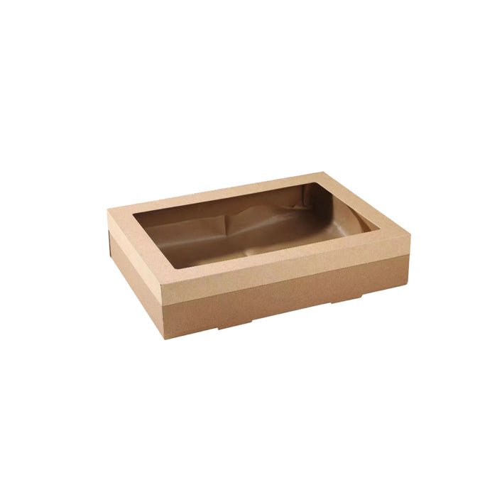 10 Pcs Food-Grade Kraft Paper Lunch Boxes for Outdoor Picnic in 3 Sizes